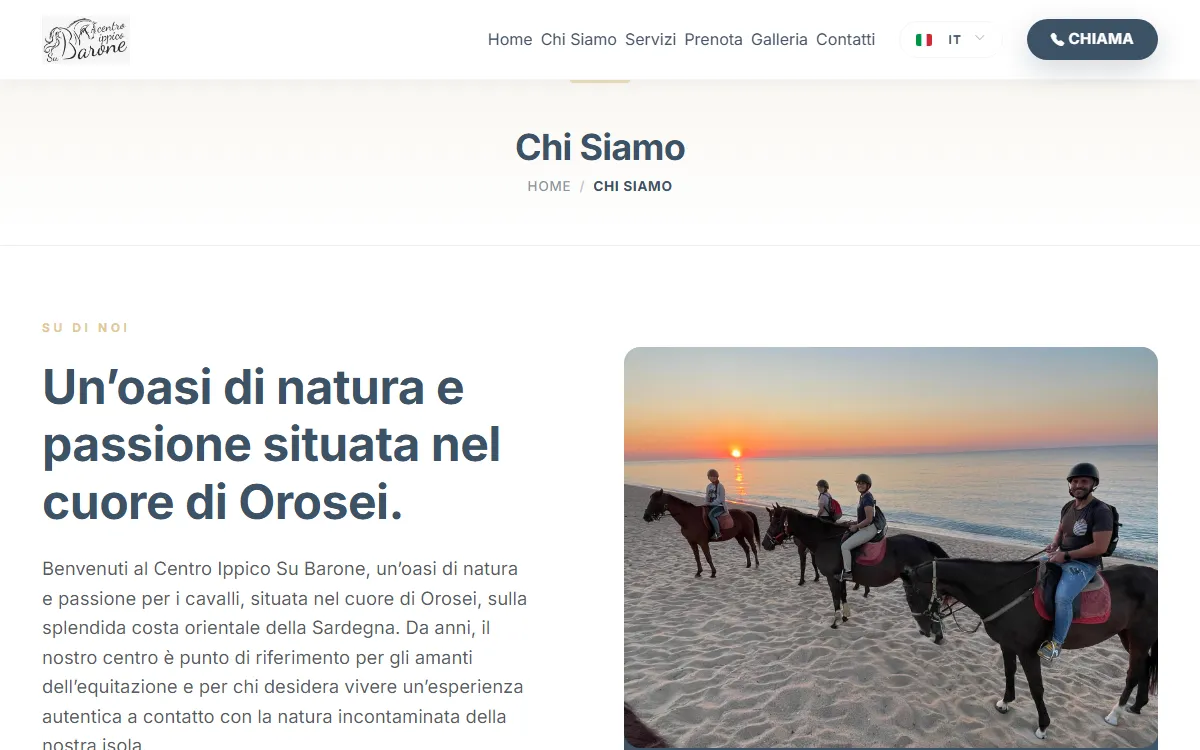 Screenshot interno: Centro Ippico Su Barone Orosei